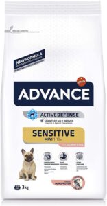 ADVANCE Sensitive Mini - Pienso para Perros de Razas Pequeñas con Sensibilidades Digestivas con Salmón y Arroz