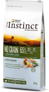 True Instinct No Grain - Nature's Variety - Pienso sin Cereales para Perro Junior Medium-Maxi con Salmón - 12kg